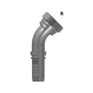 Espiga a 45° Hembra Giratoria Asiento Plano